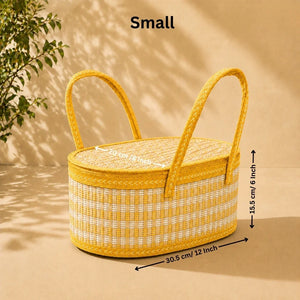 Oval_Wooden_Gift_Basket_Yellow_Beige_Color_Woven_Basket_with_Rigid_Handle_3_Sizes_Available_Pack_of_1_Copy - Bakeyy.com IN