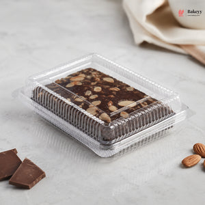 PET Plastic Clamshell Food Container | Transparent Hinged Storage Box | Pack of 25