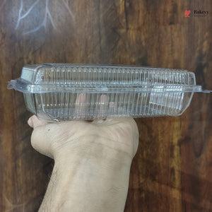 PET Plastic Clamshell Food Container | Transparent Hinged Storage Box | Pack of 25