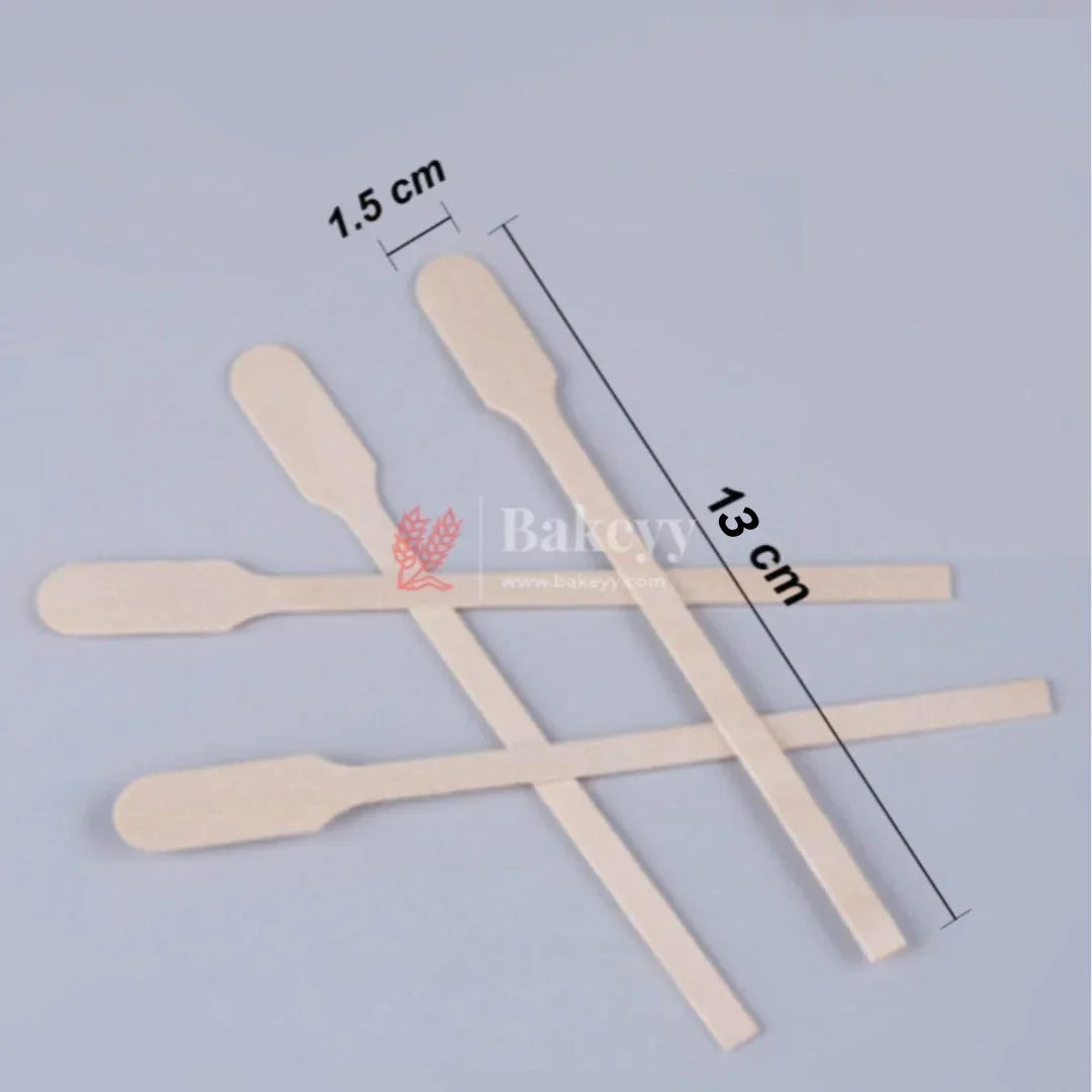 Wooden paddle stirrers 13 cm x 1.5 cm for baking, bulk supply at Bakeyy.com