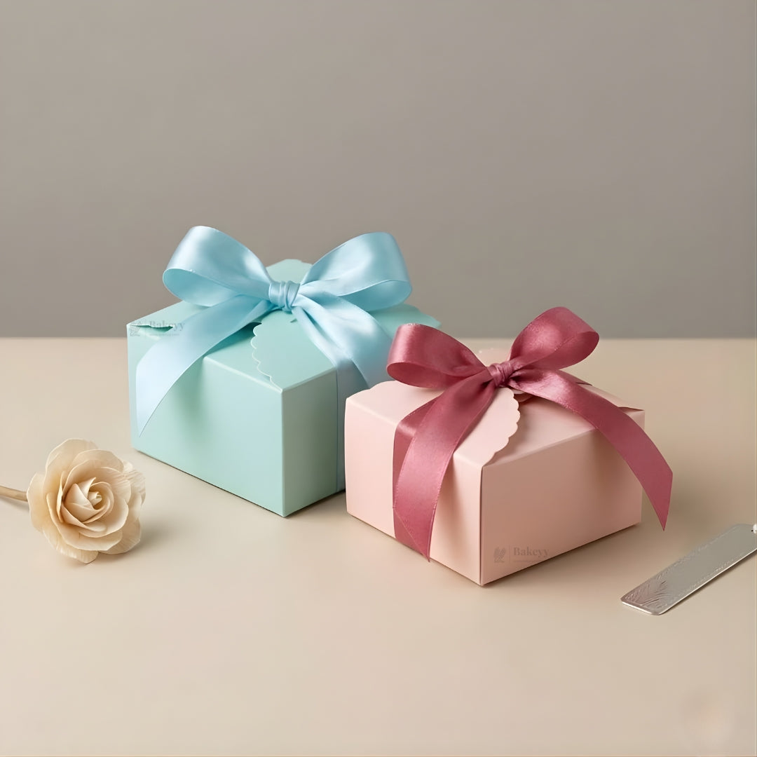 Paper Goodie Gift Box with Ribbon Tie | Elegant Favor Box | 2 Color Options | Pack of 20