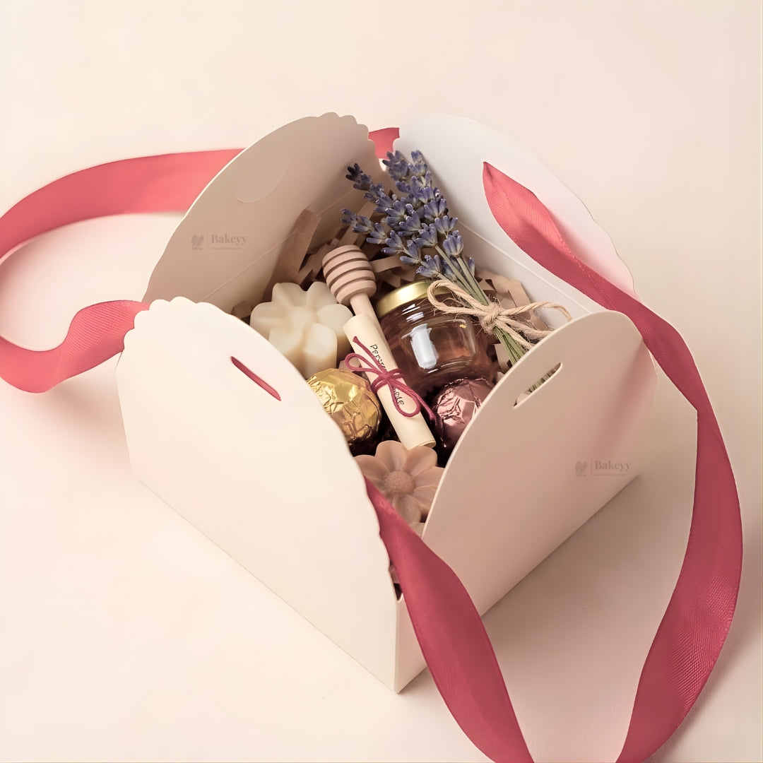 Paper Goodie Gift Box with Ribbon Tie | Elegant Favor Box | 2 Color Options | Pack of 20