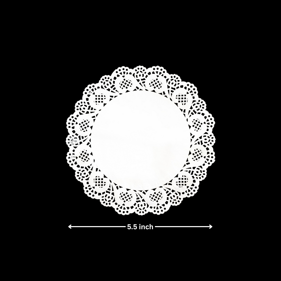 Paper Doilies | Round Decorative Paper Placemats for Desert | Tableware Decoration | Lace Doilies | Pack of 100 - Bakeyy.com - India - Paper Doilies | Round Decorative Paper Placemats for Desert | Tableware Decoration | Lace Doilies | Pack of 100 - 5.5 Inch