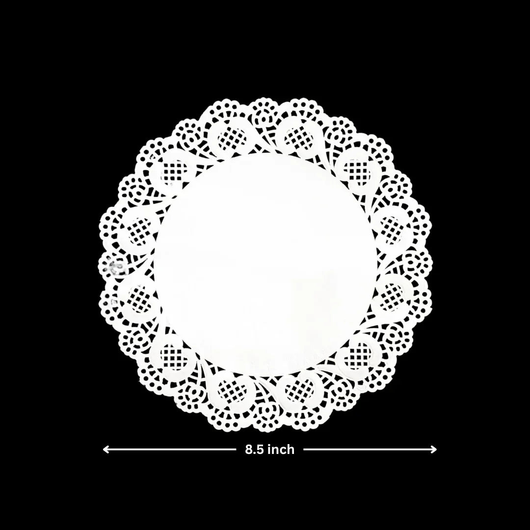 Paper Doilies | Round Decorative Paper Placemats for Desert | Tableware Decoration | Lace Doilies | Pack of 100 - Bakeyy.com - India - Paper Doilies | Round Decorative Paper Placemats for Desert | Tableware Decoration | Lace Doilies | Pack of 100 - 8.5 Inch
