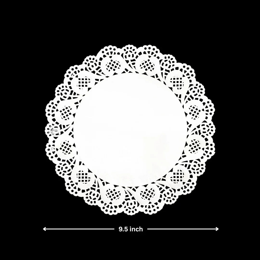 Paper Doilies | Round Decorative Paper Placemats for Desert | Tableware Decoration | Lace Doilies | Pack of 100 - Bakeyy.com - India - Paper Doilies | Round Decorative Paper Placemats for Desert | Tableware Decoration | Lace Doilies | Pack of 100 - 9.5 Inch
