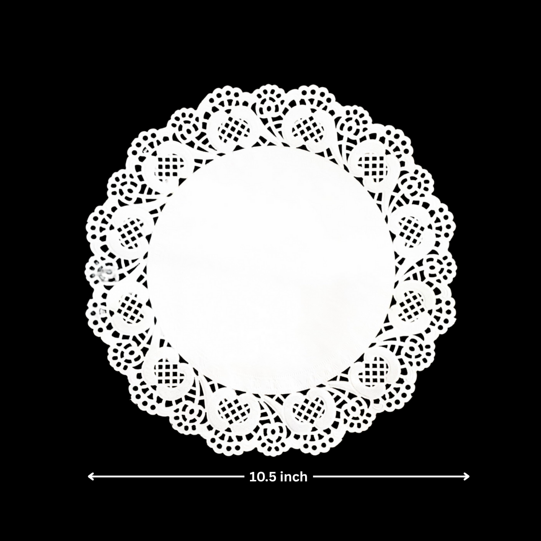 Paper Doilies | Round Decorative Paper Placemats for Desert | Tableware Decoration | Lace Doilies | Pack of 100 - Bakeyy.com - India - Paper Doilies | Round Decorative Paper Placemats for Desert | Tableware Decoration | Lace Doilies | Pack of 100 - 10.5 Inch