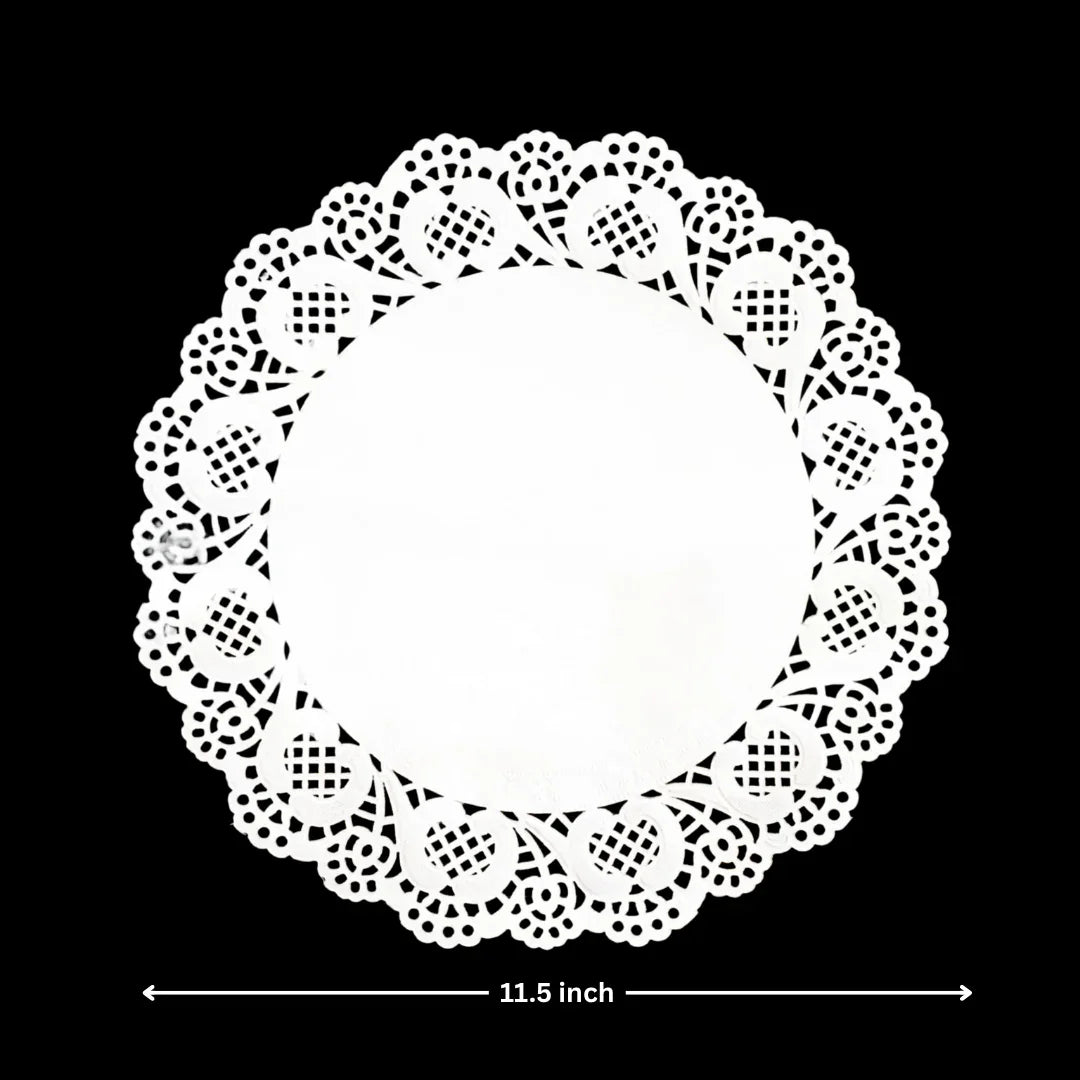 Paper Doilies | Round Decorative Paper Placemats for Desert | Tableware Decoration | Lace Doilies | Pack of 100 - Bakeyy.com - India - Paper Doilies | Round Decorative Paper Placemats for Desert | Tableware Decoration | Lace Doilies | Pack of 100 - 11.5 Inch