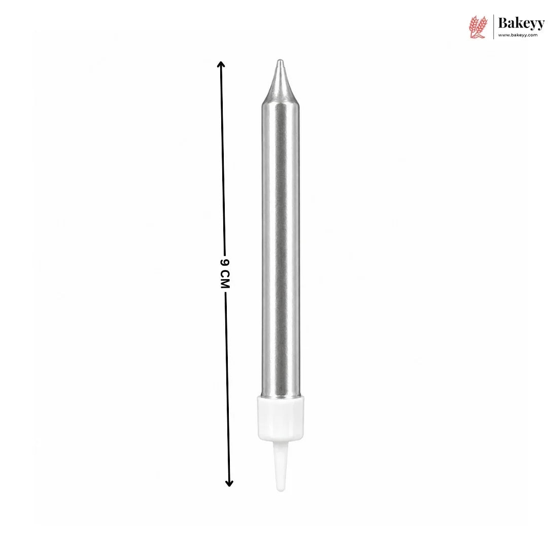 Metallic cylindrical object with white base on a white background, featuring 'Bakeyy' branding.