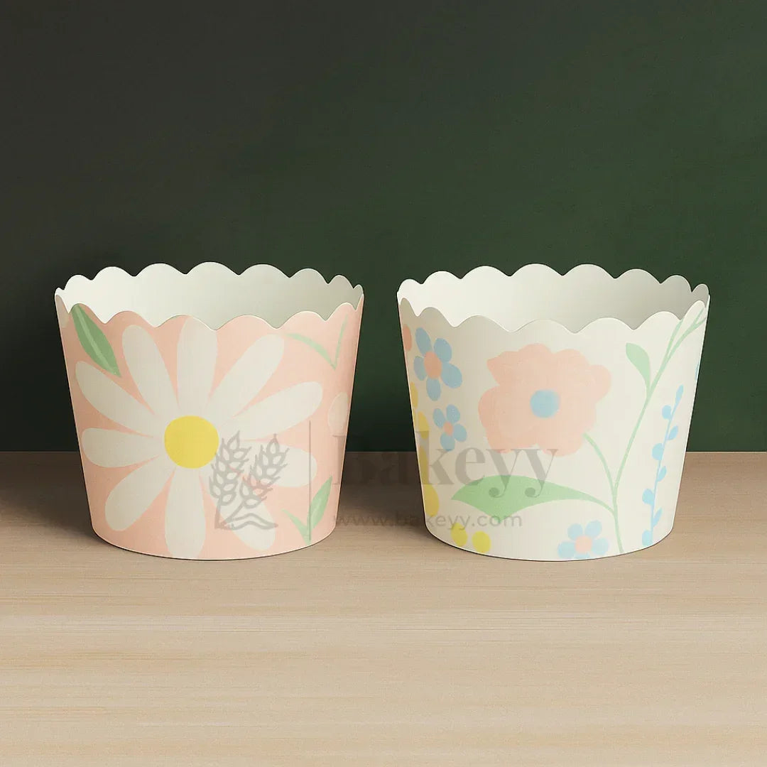 Pastel_Floral_Muffin_Cup_Pack_of_50 - Bakeyy.com
