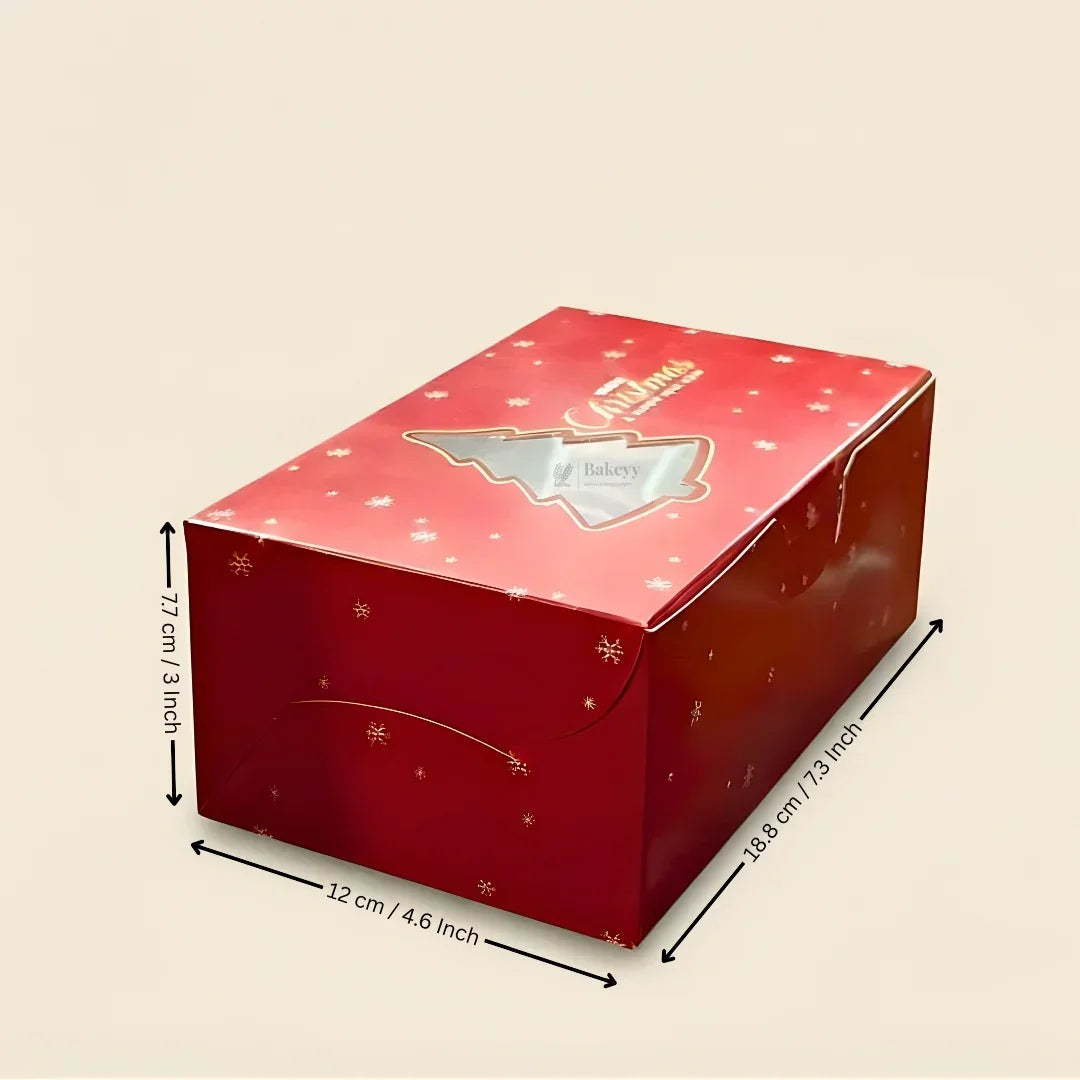 Tree Window Red Pastry Box | Christmas Pastry Box | Festive Bakery Packaging | Multi-Sizes | Pack of 25 - Bakeyy.com - India - Tree Window Red Pastry Box | Christmas Pastry Box | Festive Bakery Packaging | Multi-Sizes | Pack of 25 - Small 375.00