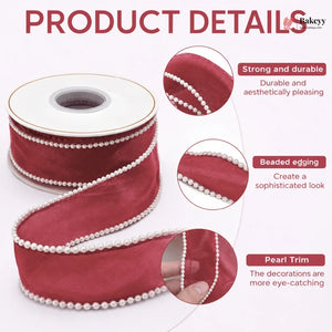 Pearl_Edge_Net_Ribbon_Roll_3 - Bakeyy.com IN