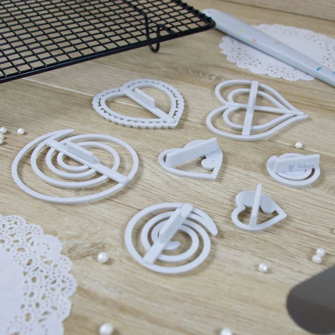 Heart Shape Theme Fondant & Cookie Cutter Set | 7 Piece | Pack of 1