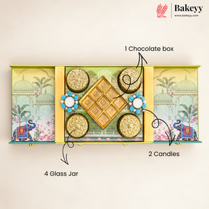 Pichwai Embossed MDF Hamper Box | Jars and Candles | With & Without Cavity Option