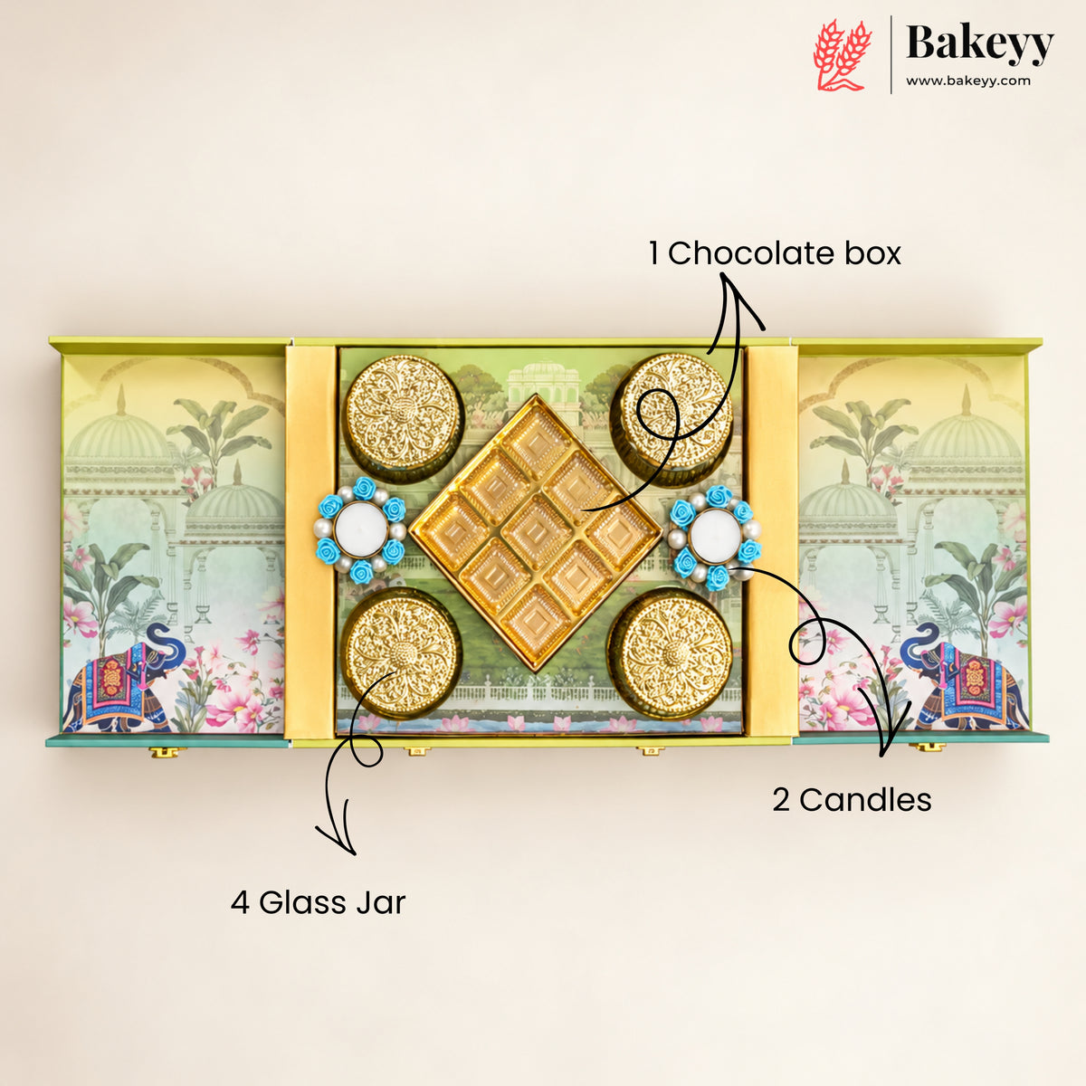 Pichwai Embossed MDF Hamper Box | Jars and Candles | With & Without Cavity Option