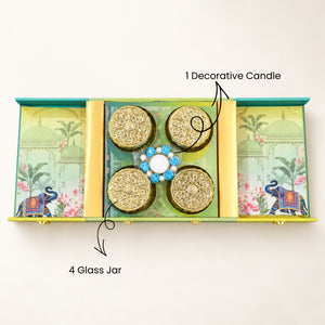 Pichwai Embossed MDF Hamper Box | Jars and Candles | With & Without Cavity Options |
