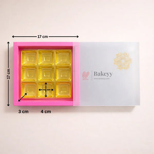 Pink Sliding Chocolate Box with Gold Cavity Premium Rigid Gift Box for Chocolates