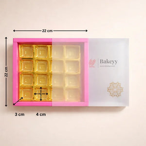 Pink Sliding Chocolate Box with Gold Cavity Premium Rigid Gift Box for Chocolates