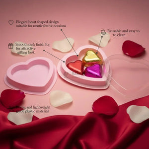 Pink Heart Shape Chocolate Box with Transparent Lid | Gift Box for Chocolates & Gifting | Pack of 25 - Bakeyy.com - India - Pink Heart Shape Chocolate Box with Transparent Lid | Gift Box for Chocolates & Gifting | Pack of 25 - Default Title 250.00