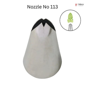 Bakery nozzle No 113 with a close-up inset showing its use on a white background.