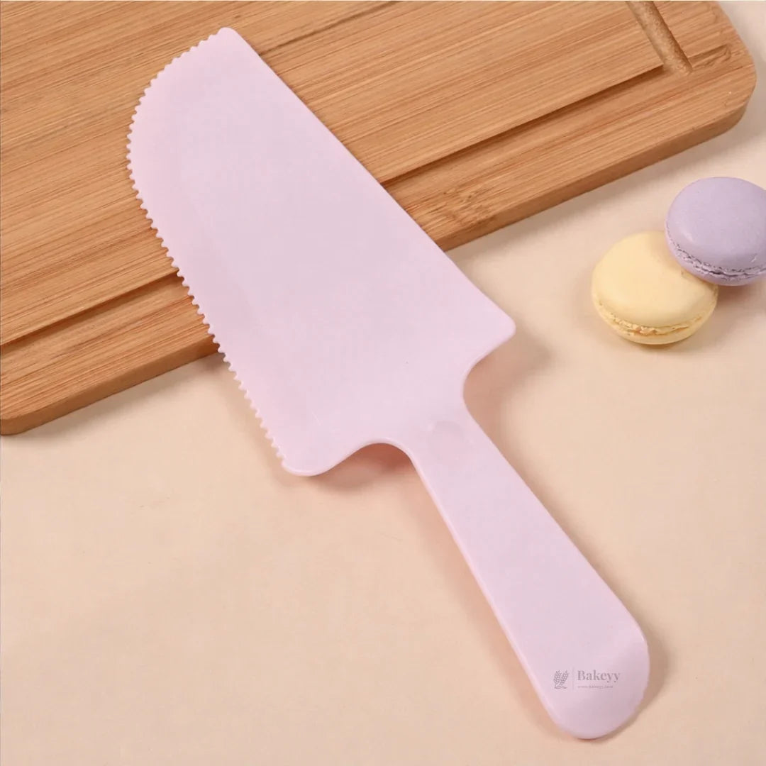 Cake Scraper Spatula Knife | Cutting and Serving | Plastic Cake Lifter & Dessert Server | Pack of 5 - Bakeyy.com - India - Cake Scraper Spatula Knife | Cutting and Serving | Plastic Cake Lifter & Dessert Server | Pack of 5 - Pink 35.00