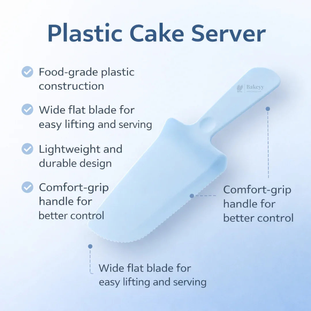 Cake Scraper Spatula Knife | Cutting and Serving | Plastic Cake Lifter & Dessert Server | Pack of 5 - Bakeyy.com - India - Cake Scraper Spatula Knife | Cutting and Serving | Plastic Cake Lifter & Dessert Server | Pack of 5 - Blue 35.00