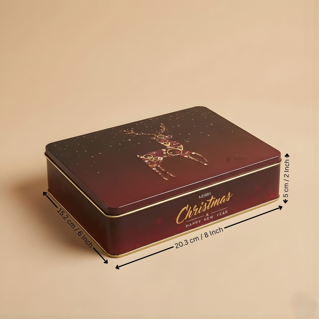 Christmas Plum Cake Tin Box | Square / Rectangle Dream Cake Tin | Pack of 2