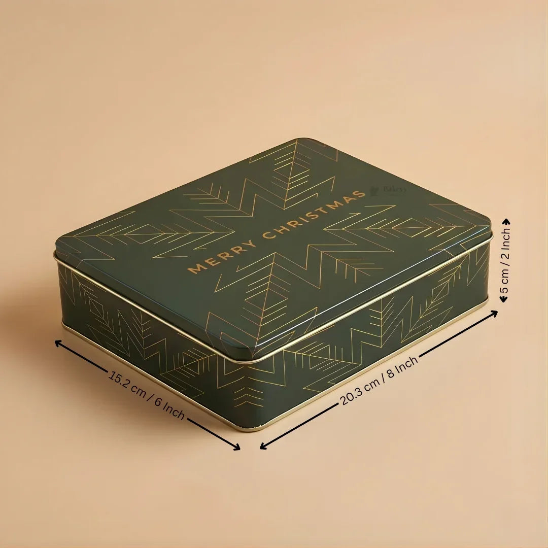 Christmas Hamper Square Tin Box | Hamper Box | Gift Box | Plum Cake Box