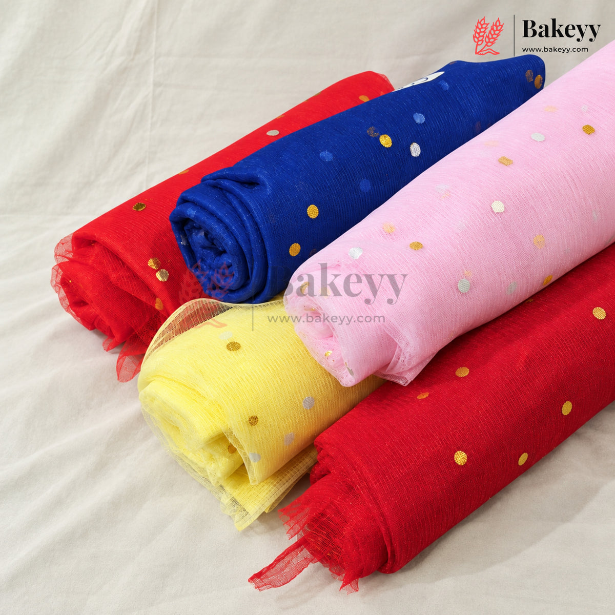 Polka Dot Net Fabric for Gift & Hamper Decoration | 10 & 40 Meter Lengths | Pack of 1