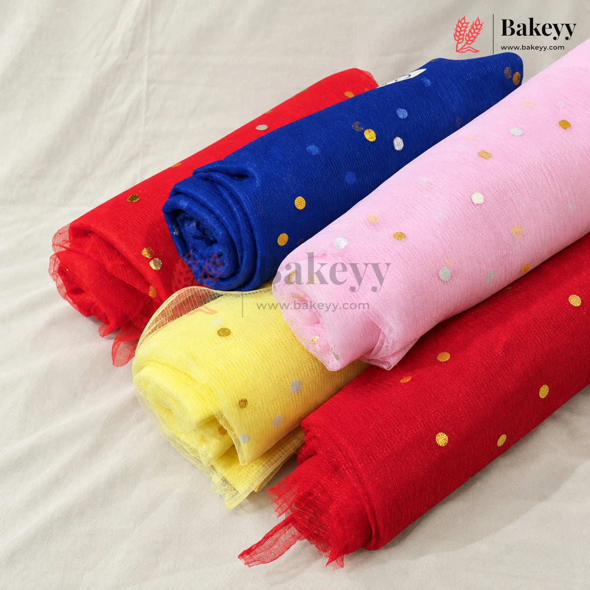 Polka Dot Net Fabric for Gift & Hamper Decoration | 10 & 40 Meter Lengths | Pack of 1