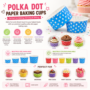Polka Dot Muffin Cup | Curl Edge | Cupcake Liner | Pack of 100