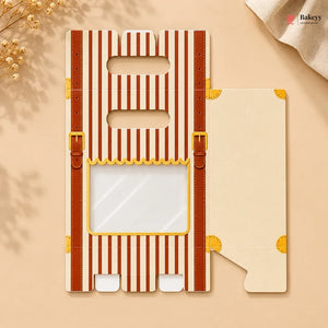 Stripped picnic blanket with straps on a beige background