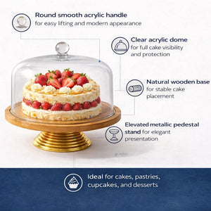PremiumAcrylicCakeDomewithWoodenBase_15 - Bakeyy.com