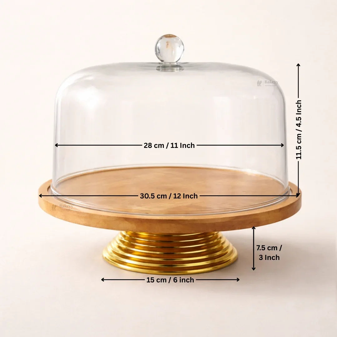 PremiumAcrylicCakeDomewithWoodenBase_17 - Bakeyy.com
