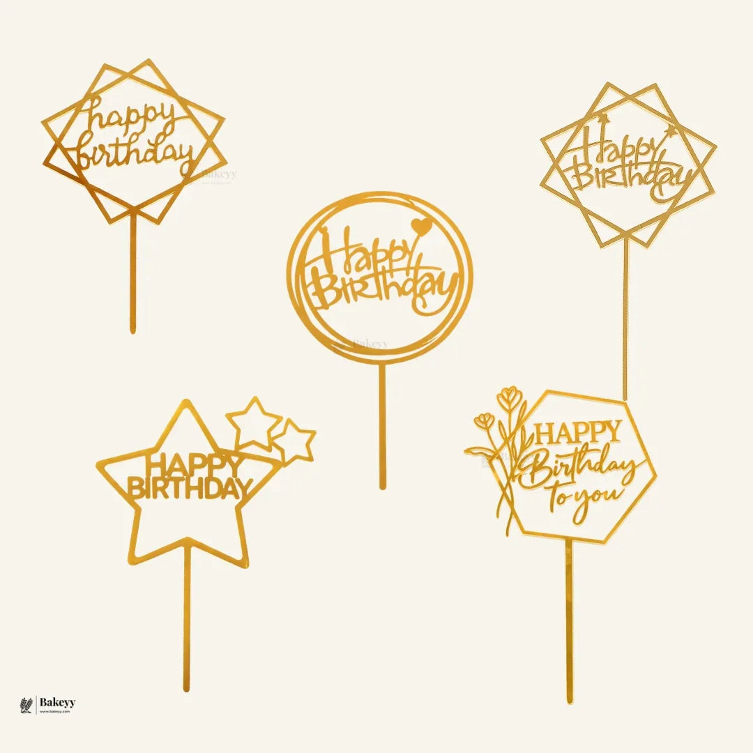 PremiumAcrylicHappyBirthdayCakeToppers - Bakeyy.com