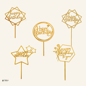 PremiumAcrylicHappyBirthdayCakeToppers - Bakeyy.com