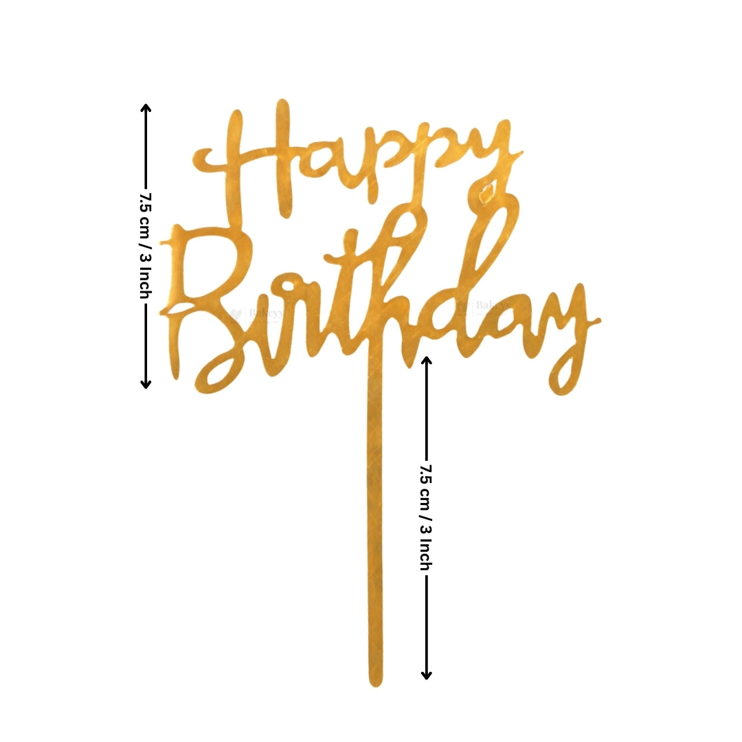 Premium Acrylic Happy Birthday Cake Toppers | Script & Modern Typography Collection | Pack of 5 (Copy)