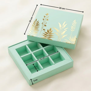 Premium Light Blue Chocolate Gift Box with Decorative Lid and Cavity Tray | Pack of 1