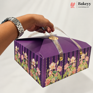 Premium Floral Printed Gift Hamper Boxes with Handle | Pack of 10