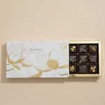 PremiumFloralRigidChocolateGiftBoxwithGoldTray18CavitySliderBoxPackof10_2 - Bakeyy.com