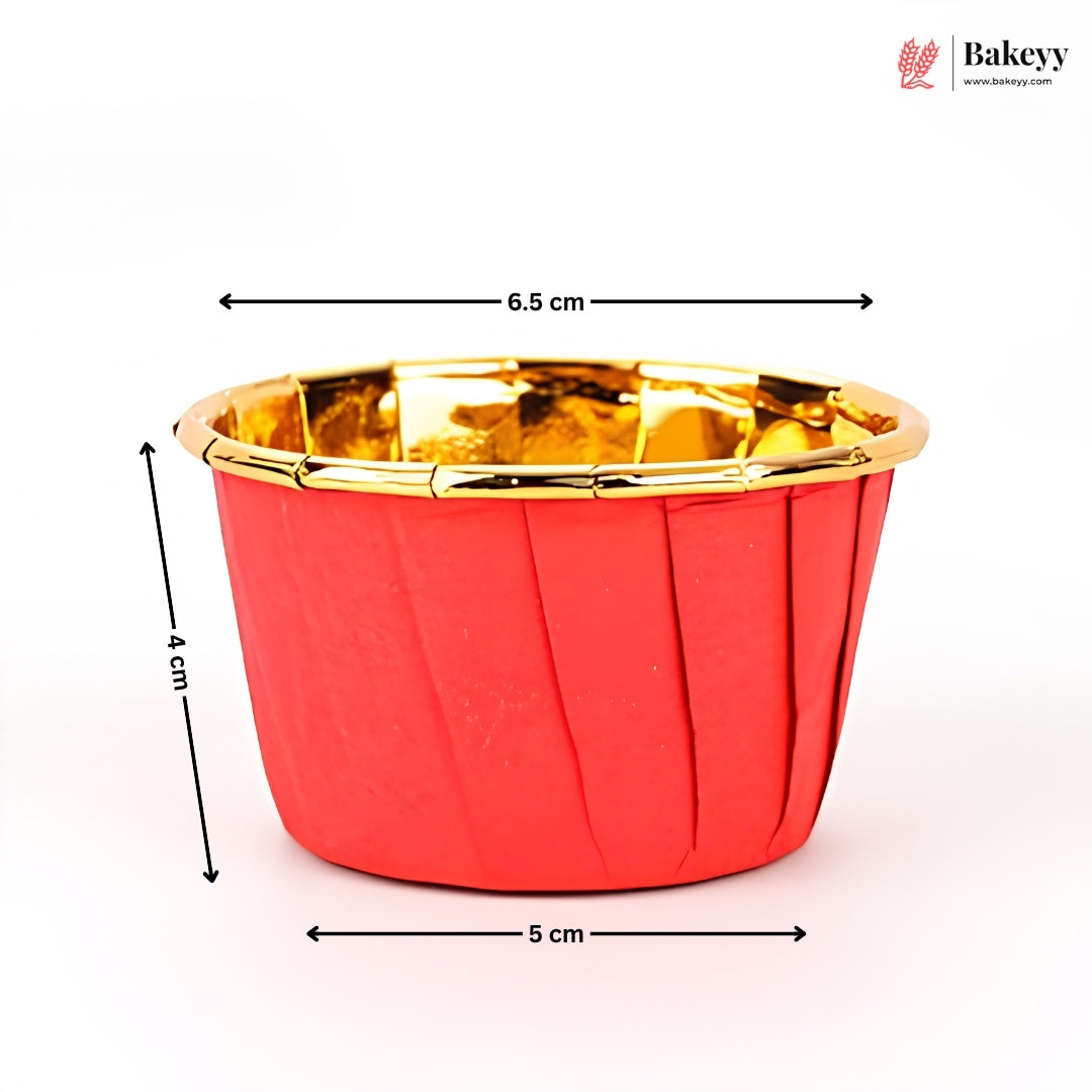Premium Gold Foil Cupcake Liners | Colour Paper Muffin Baking Cups | Pack of 100
