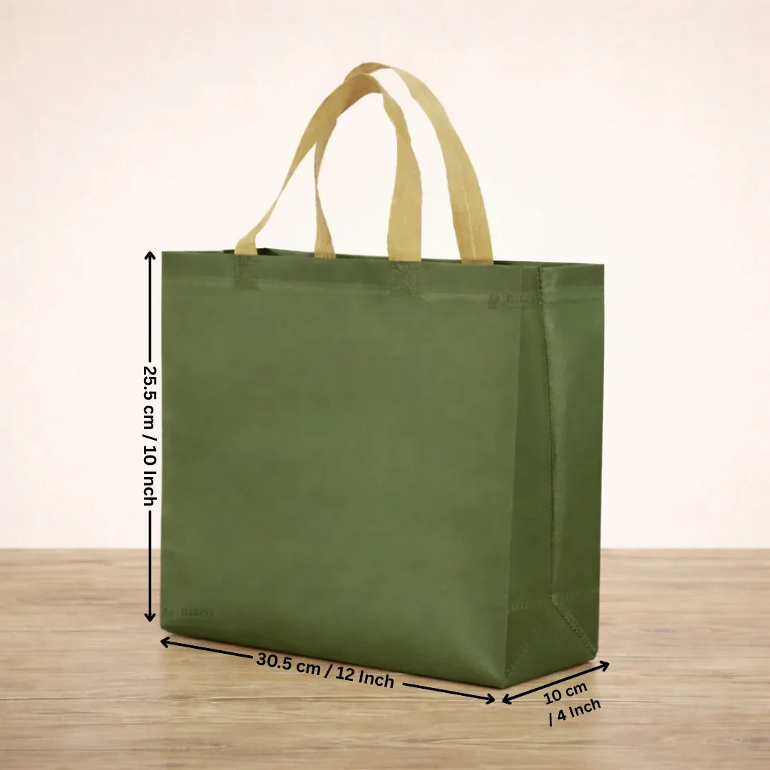 PremiumMatteGreenCarryBagwithKraftHandles_5 - Bakeyy.com