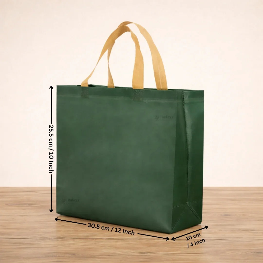 PremiumMatteGreenCarryBagwithKraftHandles_8 - Bakeyy.com
