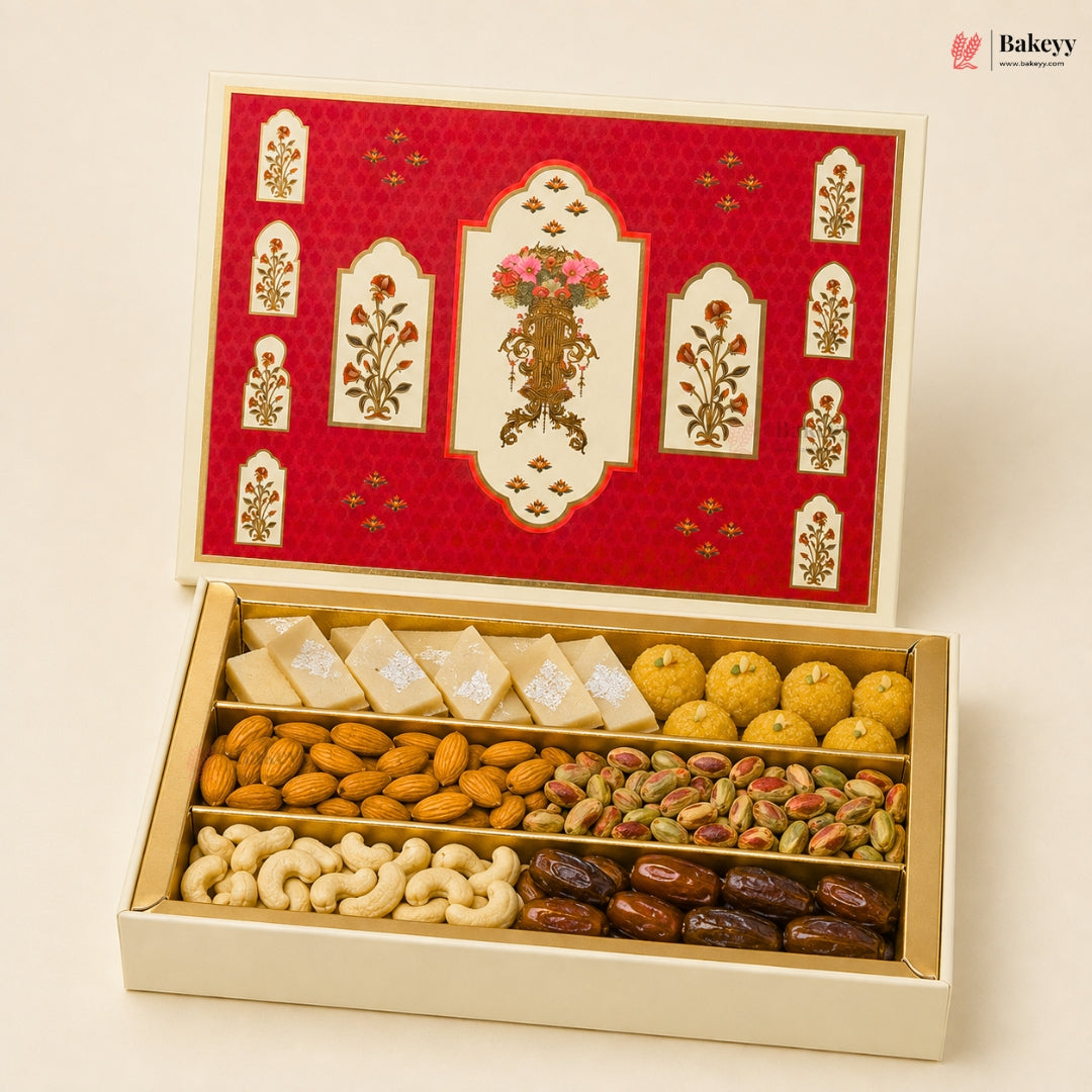 Premium Printed Dry Fruit & Sweets Gift Box | 2 Capacities | Pack of 1