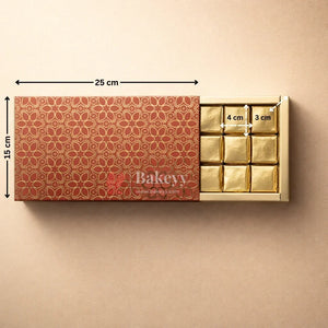 Premium Rigid Sliding Chocolate Box with Gold Tray | Gold Printed Gift Box | Pack of 10