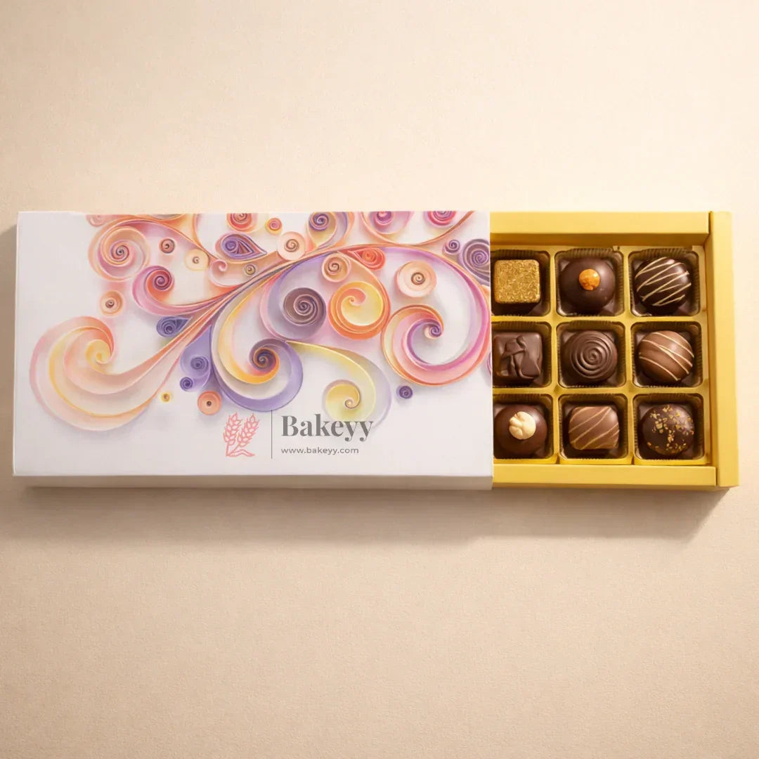 PremiumSlidingChocolateBoxwithGoldenTray12CavityPackof10_3 - Bakeyy.com