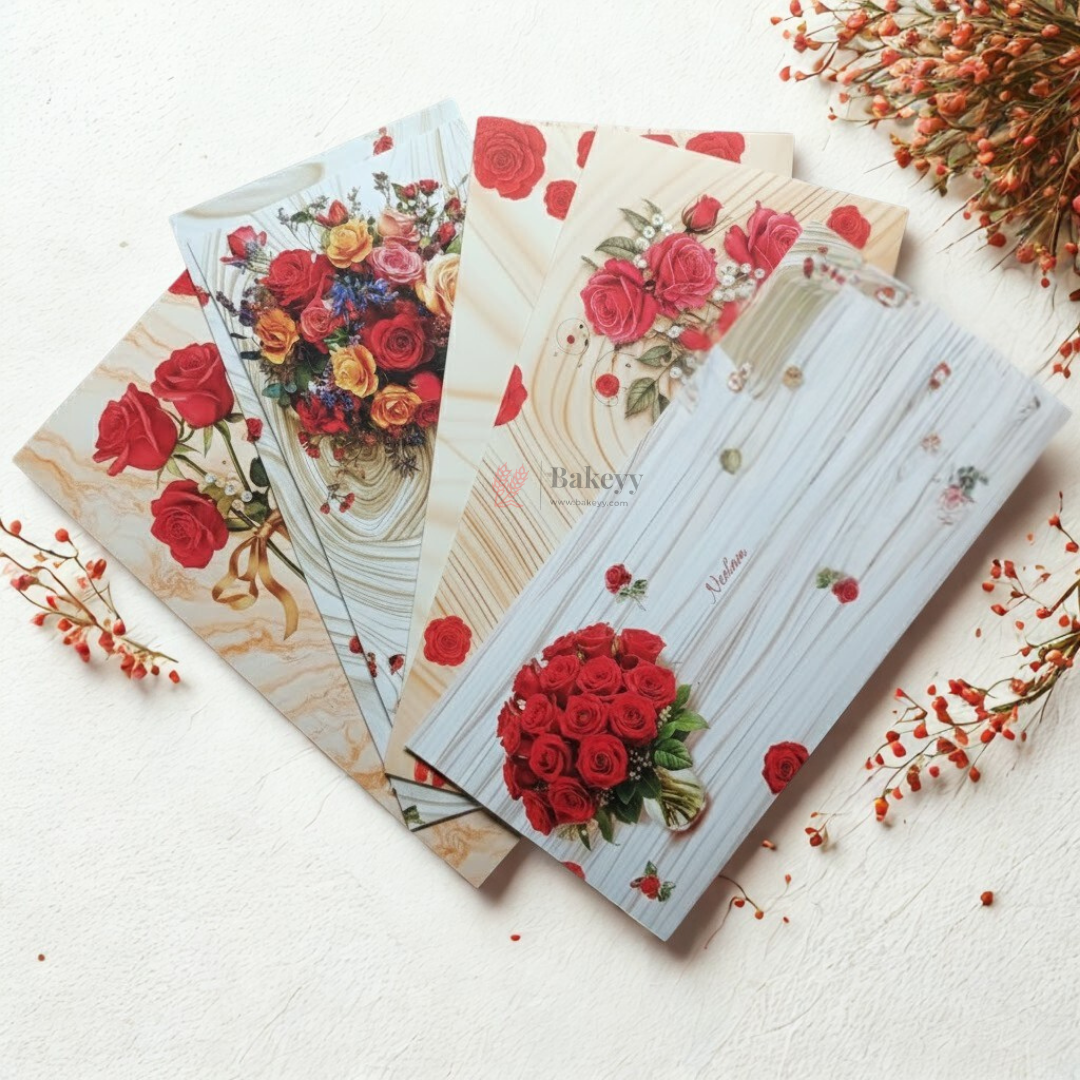 Premium Wooden Texture Floral Money Envelopes for Wedding Shagun & Cash Gifting | Pack of 25