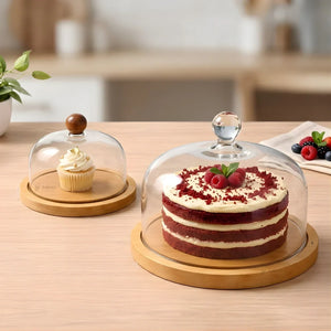 Premium_Acrylic_Cake_Dome_with_Wooden_Base_2 - Bakeyy.com