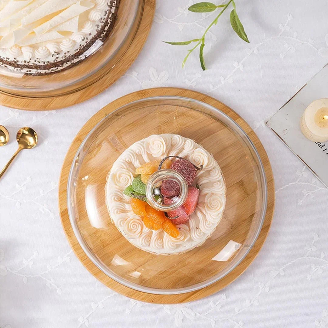 Premium_Acrylic_Cake_Dome_with_Wooden_Base_4 - Bakeyy.com