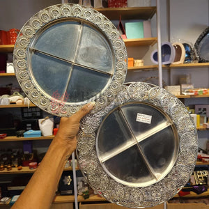 Premium_Decorative_Dry_Fruit_Serving_Tray_4-Partition_Silver_Finish_Pack_of_1 - Bakeyy.com