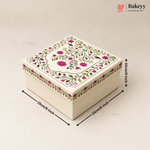 Premium Decorative Floral Print Gift Box – Square Keepsake Storage Box with Lid | Pack Of 1